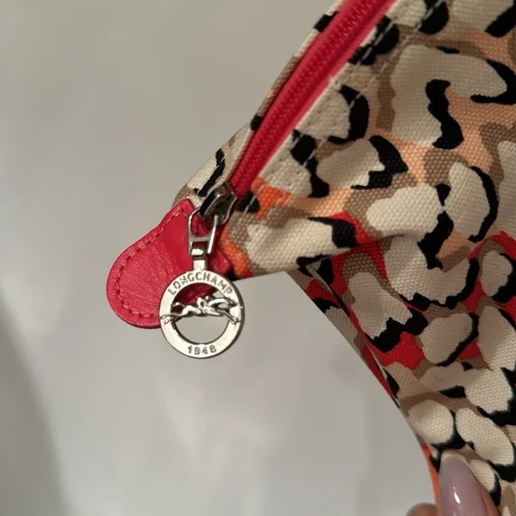 Longchamp Coral Le Pliage Panther Bag Large. Limited Edition. EUC / NWOT. - Picture 5 of 5
